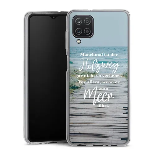 Handyhülle für Samsung Galaxy A12 Statement Strand Spruch