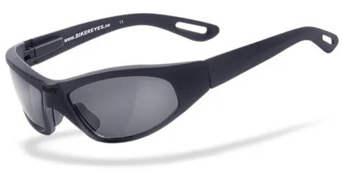 Helly Bikereyes Black Angel Sonnenbrille - Sportbrillen mit mattierter, gummierter Oberfläche und Flex-Scharniere, steinschlagbeständig für optimalen Schutz bei Outdoor-Aktivitäten.