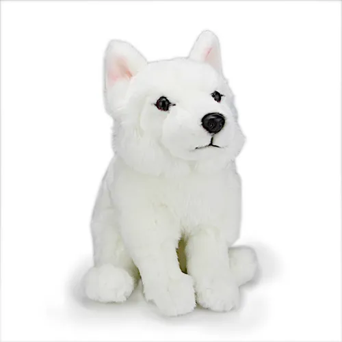 Weißer Schäferhund Kuscheltier - Plüschtier 25cm - Kuscheliges Stofftier in Form eines weißen Schäferhundes, ideal für Kinder ab 3 Jahren, perfekt zum Spielen und Kuscheln.