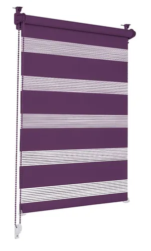 Doppelrollo   Lila 95 x 130cm Klemmfix ohne Bohren Seitenzugrollo Klemmrollo WOW