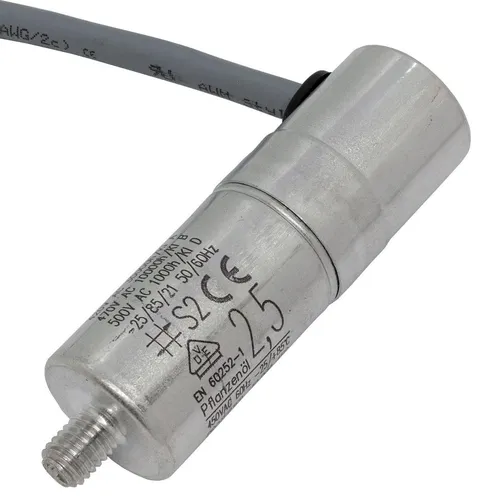 Anlaufkondensator Motorkondensator 2,5µF 450V 25x75mm Kabel 40cm Hydra MKP-500 2