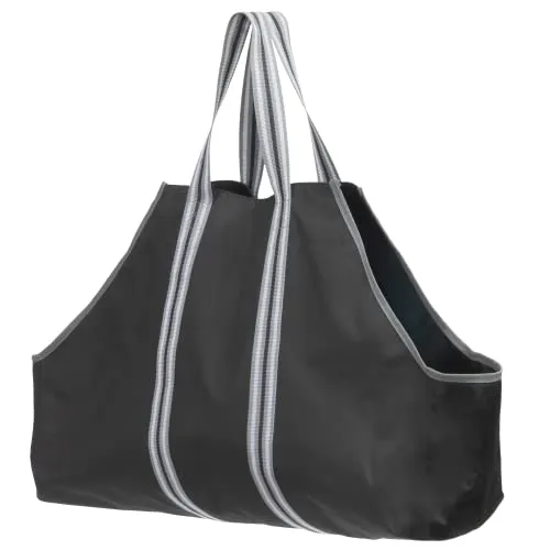 ShelterLogic Kaminholztasche Schwarz/Grau | Tasche für bis zu 23 kg Brennholz | Holzkorb & Feuerholztasche zum einfachen Transport von Holz