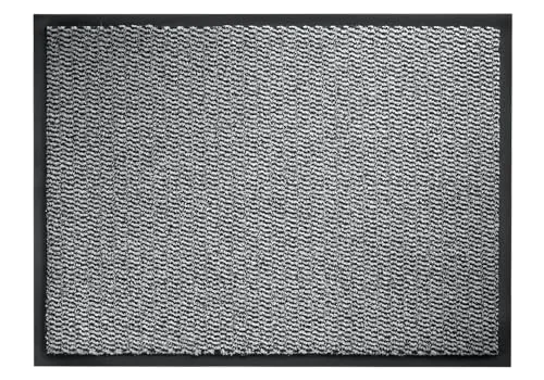 oKu-Tex Fußmatte Multi | Türmatte für den Innenbereich | grau | Allround Schmutzfangmatte | Kariertes Design | rutschfest | 180 x 120 cm