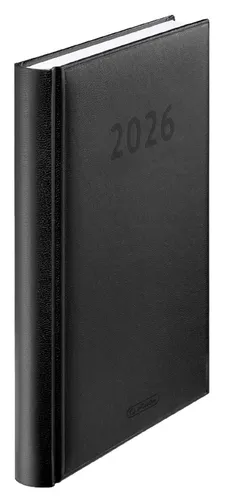 Herlitz Cheftimer A5 schwarz 2026 - Praktischer A5 Kalender mit übersichtlichem Layout, ideal für die Planung von Terminen und Aufgaben im Büro oder Zuhause.