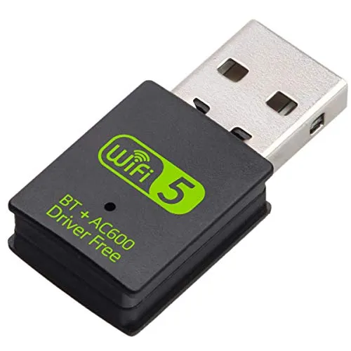 XVZ USB Bluetooth Dongle, WLAN Adapter, WiFi Stick 600 Mbit/s, Dual Band, 2.4G / 5G, kabellose Wi-Fi Adapter Netzwerkkarte für Laptop, Desktop, Windows 10/8 / 8.1/7