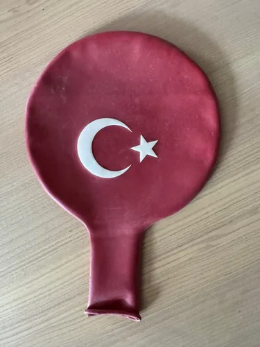 Riesenluftballon R225, rot, Ø 80 cm, türkische Flagge, Halbmond+Stern