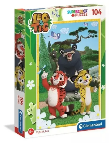 Puzzle 104 elementy. Super kolor. Leo i Tig Clementoni 8005125275472