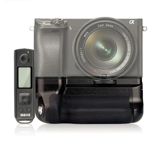 Batteriegriff für Sony Alpha A6500 mit Funk-Timer - Foto- & Video-Zubehör: Perfekter Halt für Hochformataufnahmen, erhöht die Akkulaufzeit und beinhaltet einen kabellosen Timer-Fernauslöser für mehr Flexibilität.