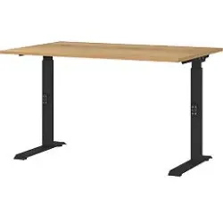 GERMANIA GW-Mailand Höhenverstellbarer Schreibtisch - Kinderschreibtisch in Navarra-Eiche mit C-Fuß, höhenverstellbar von 680 bis 910 mm – ideal für ergonomisches Arbeiten und mit einer Tragkraft von bis zu 80 kg.