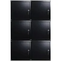 PROREGAL Mega Deal 6x Schließfachwürfel Cubic 35x35x35 cm Schwarz - Sparset mit 6 stabilen Schließfachwürfeln, die sich flexibel verbinden lassen. Ideal für Umkleideräume oder zur sicheren Aufbewahrung. Einfache Montage und hohe Stabilität dank geprüfter Qualität.