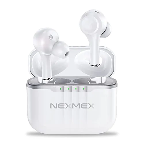 NEXMEX Kopfhörer Earbuds Bluetooth 5.2 In-Ear Kabellos kompatibel mit Google Pixel 10 9 9a 8 8a 7 7a 6 6a Pro Fold Pro XL Hi-Fi Stereo Wireless Headset Ladebox Anrufe, Farbe:Weiss
