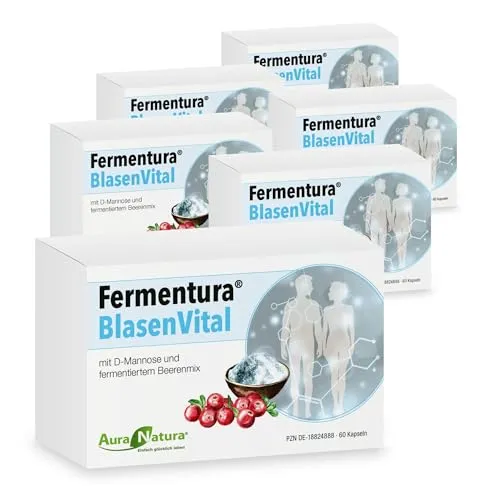 Fermentura® BlasenVital Kapseln mit D-Mannose & Cranberry-Extrakt | 360 Kapseln, 6er-Pack | Vegan - Einzigartige Rezeptur mit D-Mannose und Cranberry-Extrakt. Unterstützt eine bewusste Ernährung. Enthält fermentierte Beeren für eine hochwertige Formel und ist vegan.