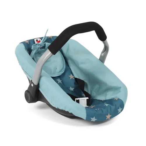 Bayer Chic 2000 Puppen-Autositz für Baby-Puppen - Puppenwagen Zubehör mit ergonomischem Softgriff, ideal für Puppen bis 50 cm. Inklusive Puppenlätzchen und Anschnallgurt für sicheres Spielen.