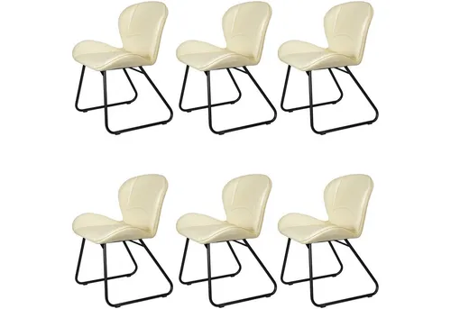 Casa Moro Polsterstuhl Besucherstuhl Stuhl Esszimmer Echt Leder Beige (Schalenstuhl bequem modern Lederstuhl), Echtleder Esszimmerstuhl als 1 Stuhl, 2er, 4er & 6er Set