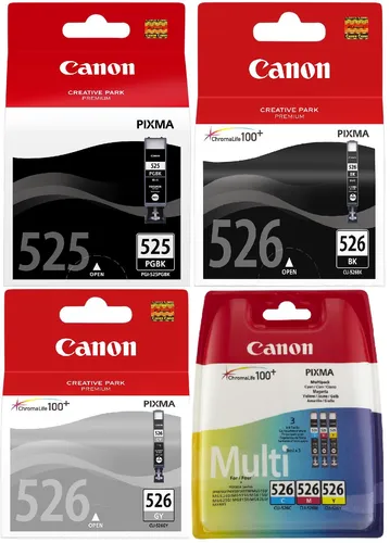 Canon Original Patronen PGI-525PGBK + CLI-526 Multipack 5er Set - Hochwertige Druckerpatronen für brillante Ausdrucke. 100% passgenau und einfache Handhabung – ideal für langlebige Nutzung und professionelle Druckergebnisse.
