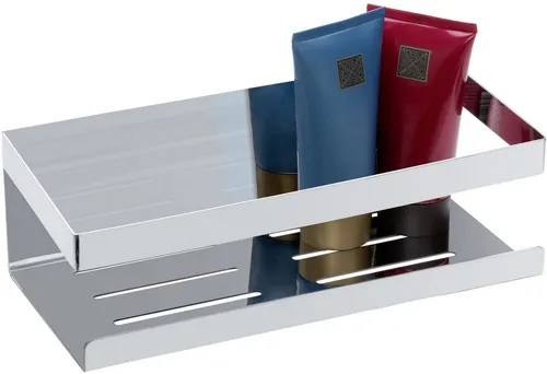 Schöner Wohnen Duschablage Meleto - Eckige Duschablage aus Edelstahl, 25x8x11.5 cm, ideal für stilvolle Badaccessoires und sorgt für Ordnung in der Dusche.