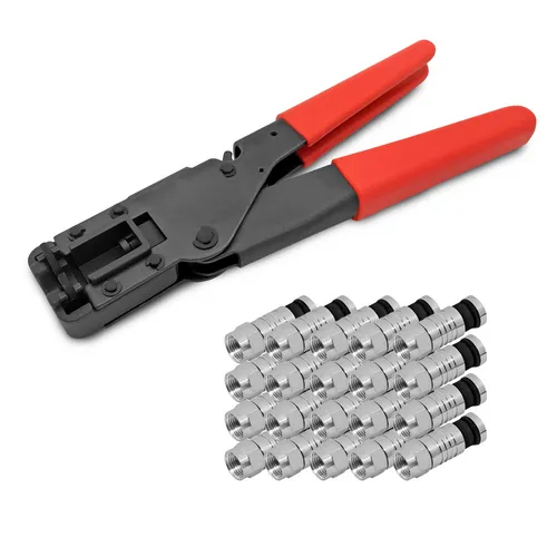 Kompressionszange 20x F Kompressionsstecker Stecker 7 - 7,5 mm Crimpzange Sat