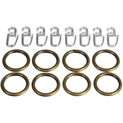 Gardinenring LIEDECO, grau (messingfarben), Ø:1,6cm, Metall, Gardinenbefestigungen, für Gardinenstangen Ø 16 mm