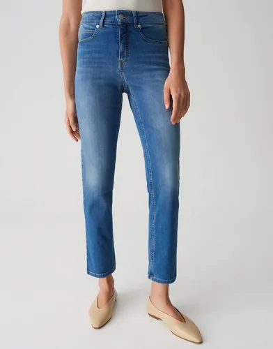 OPUS PANTS Slim-fit-Jeans MELLY BASE Slim mit Powerstretch Mid Rise Ankle, BCI Cotton, Zip-Fly