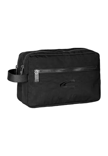 camel active Journey Herren Kulturtasche - Robuste Kosmetiktasche in Schwarz, ideal für perfekte Organisation auf Reisen mit zwei Fächern und kompakten Maßen 26 x 16 x 9 cm