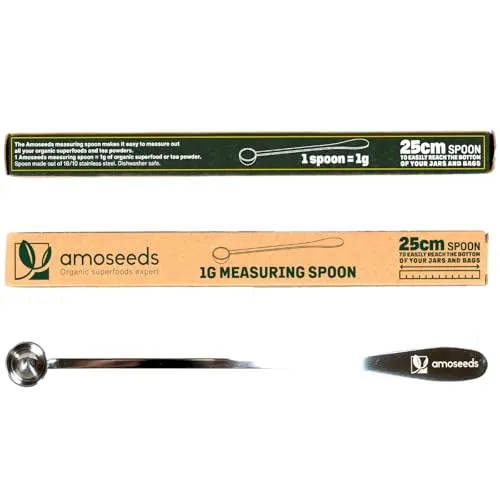 Teelöffel-Messlöffel | 1-Gramm-Dosierung | Extra langer Griff 25 cm | Edelstahl 18/10 | Premium-Qualität