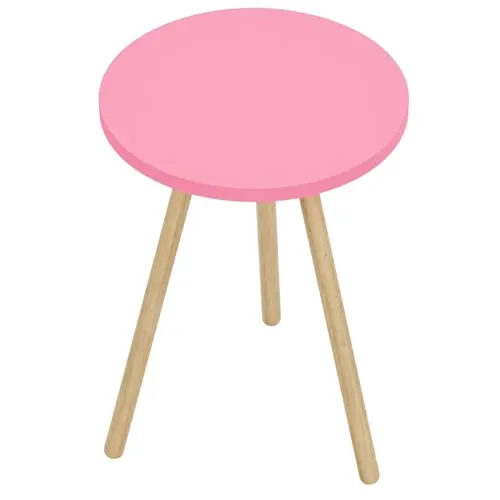 Jungengel Runder Beistelltisch aus Holz – Rosa/Pink - Beistelltisch fürs Wohnzimmer mit beeindruckender Stabilität: bis zu 100 kg Tragfähigkeit dank massiver Tischplatte und stabilen Massivholzbeinen. Ideal für jeden Raum und in 10 attraktiven Farben erhältlich.