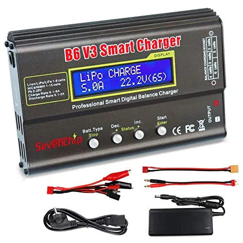 80W Lipo Ladegerät, IMAX B6 V3 lipo ladegerät Balancer für LiPo Li-Ionen-Lebensdauer NiCd NiMH LiHV PB Rc Hobby Batteriebilanzladegerät mit 12V 5A Adapter