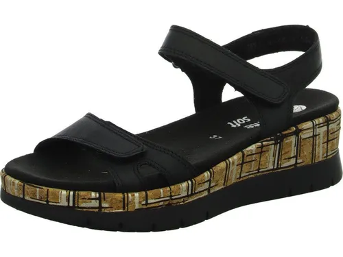 Remonte Keilsandalette - Bequeme Riemchensandale mit Klettverschluss - Wanderschuhe - Bequeme Sommerschuhe mit gepolstertem Softfußbett und leichtem Keilabsatz für optimalen Tragekomfort.
