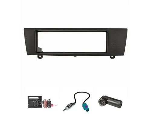 tomzz Audio Radioblende Set passt für BMW 1er E87 3er E90 Z4 E89 schwarz mit Quadl Autoradio