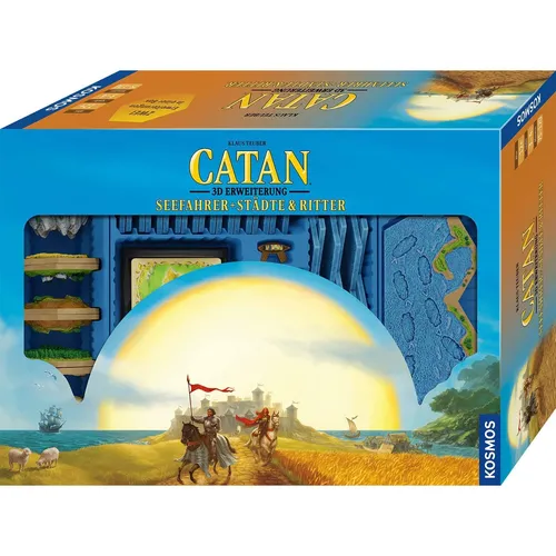 CATAN 3D - Seefahrer & Städte & Ritter - Gesellschaftsspiel für 3-4 Spieler ab 12 Jahren, erlebe spannende Abenteuer mit den 3D Erweiterungen 'Seefahrer' und 'Städte & Ritter' für ein einzigartiges Spielerlebnis!