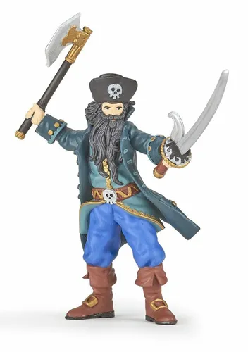 Papo 39477 Blackbeard - 9 cm handbemalte Piratenfigur, regt Fantasie und Kreativität von Kindern an