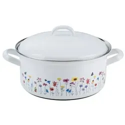 Riess Kasserolle mit Deckel Ø20cm 2L Flora Emaille von Riess