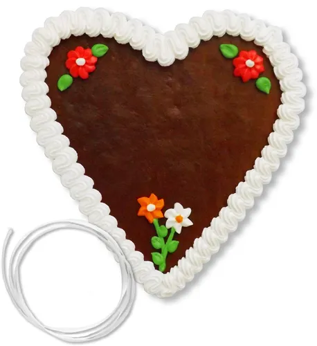 Lebkuchenherz Rohling 21cm mit Dekoration