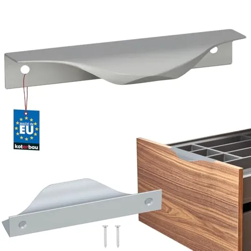KOTARBAU® Möbelgriff Möbelgriffe Schrankgriffe 96/116 mm ZnAl Küchengriffe Silber Griffe Möbel Türgriff Profilgriff Türgriffe Küche Schubladengriffe Griffe für Küchenschränke Modern