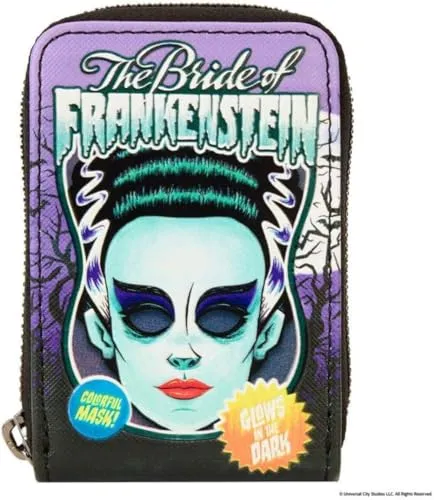 Loungefly Universal Monsters Bride Of Frankenstein Neon Mask Wallet - Stilvolle Geldbörse im Neon-Design, inspiriert von der Braut von Frankenstein. Ideal für Fans von Horror-Klassikern und ein echter Hingucker im Alltag.