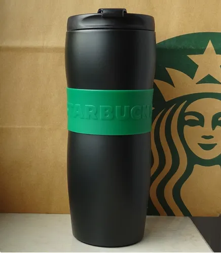 Starbucks BUSINESS Tumbler Thermobecher Edelstahl LUCY schwarz grün 12oz