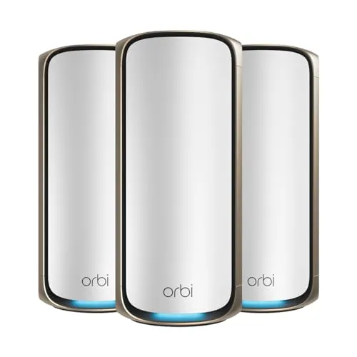 NETGEAR Orbi 970-Serie Quad-Band WiFi 7 Mesh WLAN Set - 27 GBit/s Geschwindigkeit, umfassende Abdeckung bis zu 660 m, ideal für 8K-Streaming und Gaming