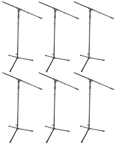 PROFI Mikrofonständer S22B Mikrofon Stativ Ständer schwarz mit Galgen/Schwenkarm 6 x