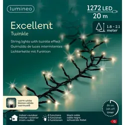 Lumineo LED-Lichterkette EXCELLENT TWINKLE 20m warm weiß