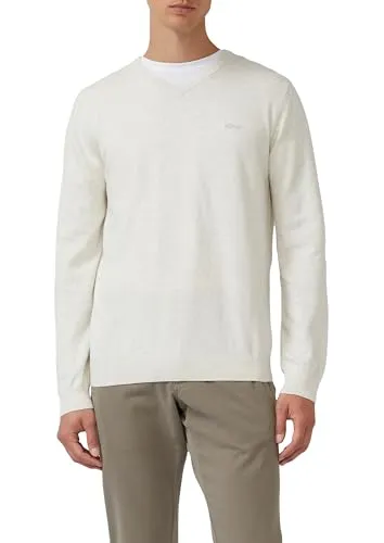 s.Oliver Herren Pullover 2143174, V-Ausschnitt in Creme, Größe M - Modischer Pullover für Herren mit V-Ausschnitt und Rippbündchen, ideal für lässige Outfits und bequem im Regular Fit.