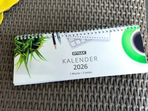 Stylex Tischkalender 1 W 2 S ca 29,7x10,5 cm 43747 Querkalender 2026