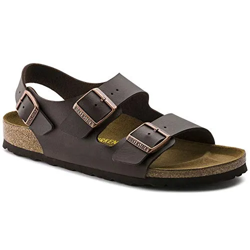 Birkenstock Milano Sandale - Braun - 46 EU - Wanderschuhe mit anatomisch geformtem Kork-Latex-Fußbett und verstellbaren Riemen für optimalen Halt und Komfort. Ideal für aktive Menschen, die viel unterwegs sind.