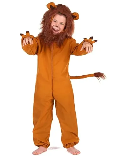 DEGUISE TOI Vegaoo Löwe-Kostüm für Kinder Karneval braun - 110-122 (4-6 Jahre)