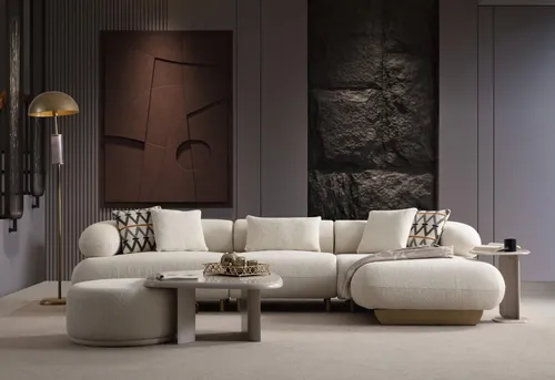 Luxuriöses Relax-Sofa Designer Wohnzimmer Couch in Beige - Elegantes Sofa für 4 Personen mit verstellbarer Rückenlehne und Kissen. Ideal für modernes Wohnen, bietet Komfort und Stil in jedem Wohnzimmer.