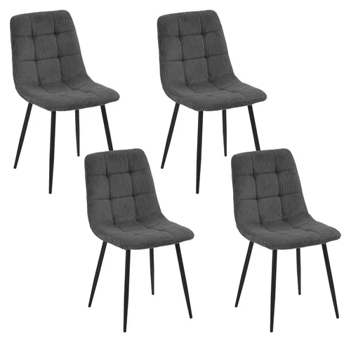 Esszimmerstuhl Mesa Cordstoff Grau