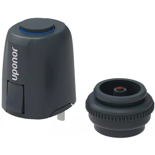 Uponor Vario Plus Stellantrieb 230V NC - Rohrklappen & Stellantriebe, ideal für Fußbodenheizungen und Heizungsanlagen, sorgt für präzise Temperaturregelung im gesamten Haus.