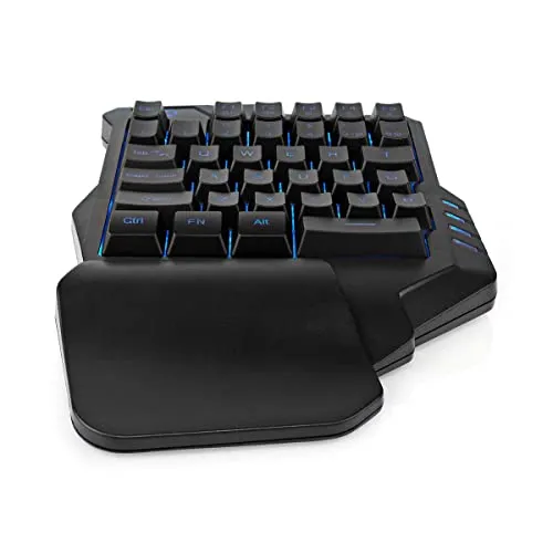 NEDIS Wired Gaming Keyboard GKBDS110BK - Einhändiges RGB Gaming Keyboard mit folientasten, ideal für Gamer. USB-Anschluss und 1.60 m Kabellänge für flexible Nutzung.