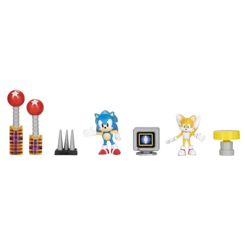 Jakks Sonic - 6.3cm Figure Diorama Set - Figuren Set zur Feier des 30. Jubiläums von Sonic, enthält detailreiche Charaktere und Zubehör für actionreiche Spielwelten.