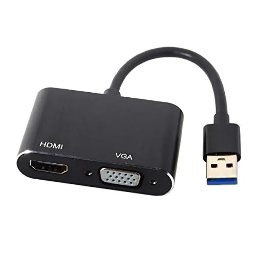 CY USB 3.0 & 2.0 to HDMI & VGA HDTV Adapter Cable External Graphics Card for Windows MacBook Laptop