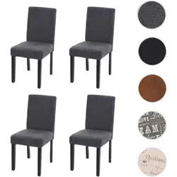 4er-Set Esszimmerstuhl Littau - Modern und bequem in anthrazitgrau - Stühle für Esszimmer, Wohnzimmer und Küche, gepolstert für hohen Sitzkomfort und mit stabilen Massivholzbeinen. Ideal für langes Sitzen und elegantes Design.